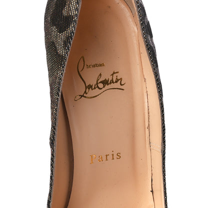 Christian Louboutin Lame Leopard Fifi 100 Pumps 38 Gold Silver 7 of 8