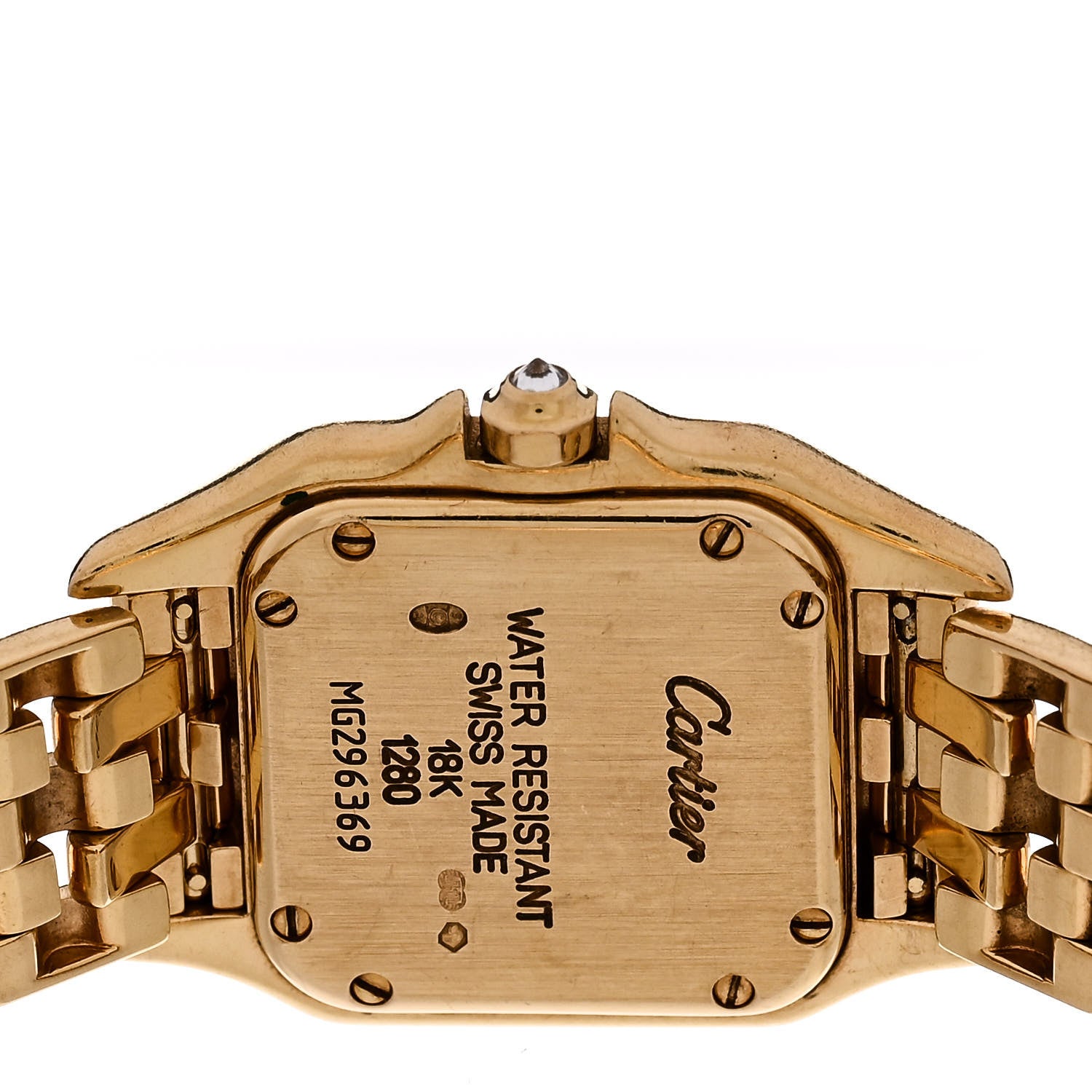 Cartier 18K Yellow Gold Diamond 22mm Double Row Panthere Quartz Watch 4 of 4