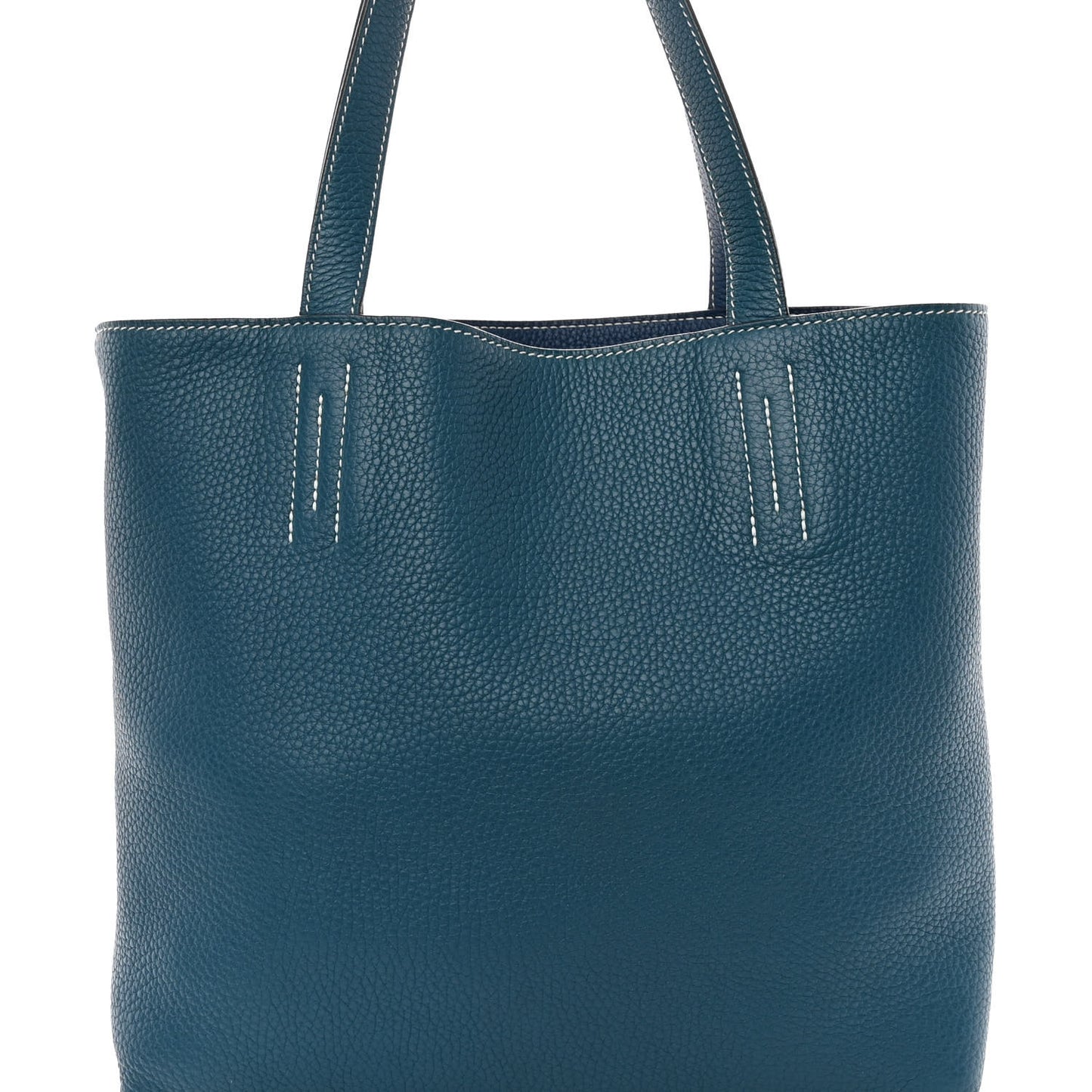 Taurillon Clemence Double Sens 36 Reversible Tote Bleu Sapphire Izmir