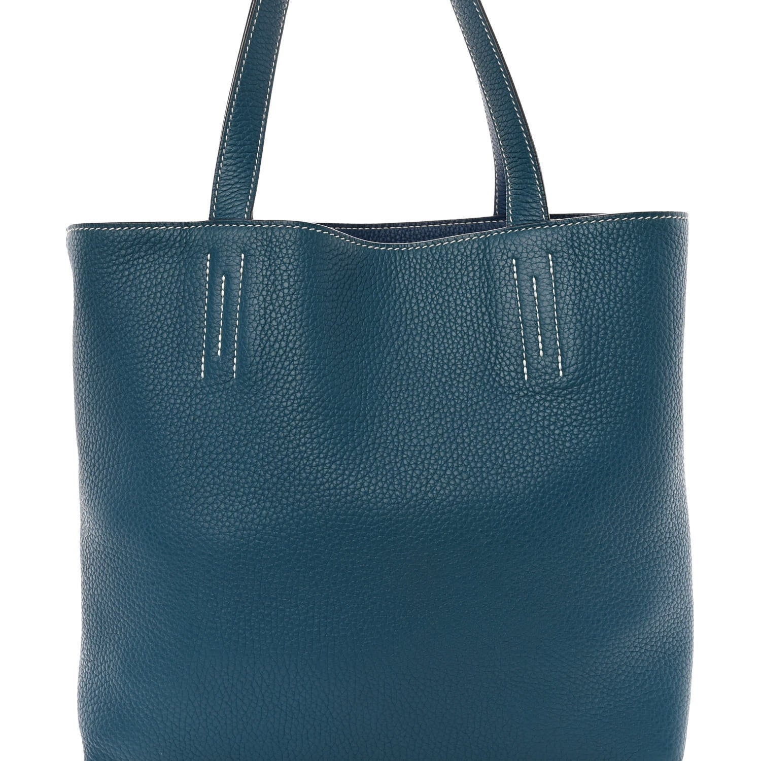 Hermes Taurillon Clemence Double Sens 36 Reversible Tote Bleu Sapphire Izmir 11 of 18