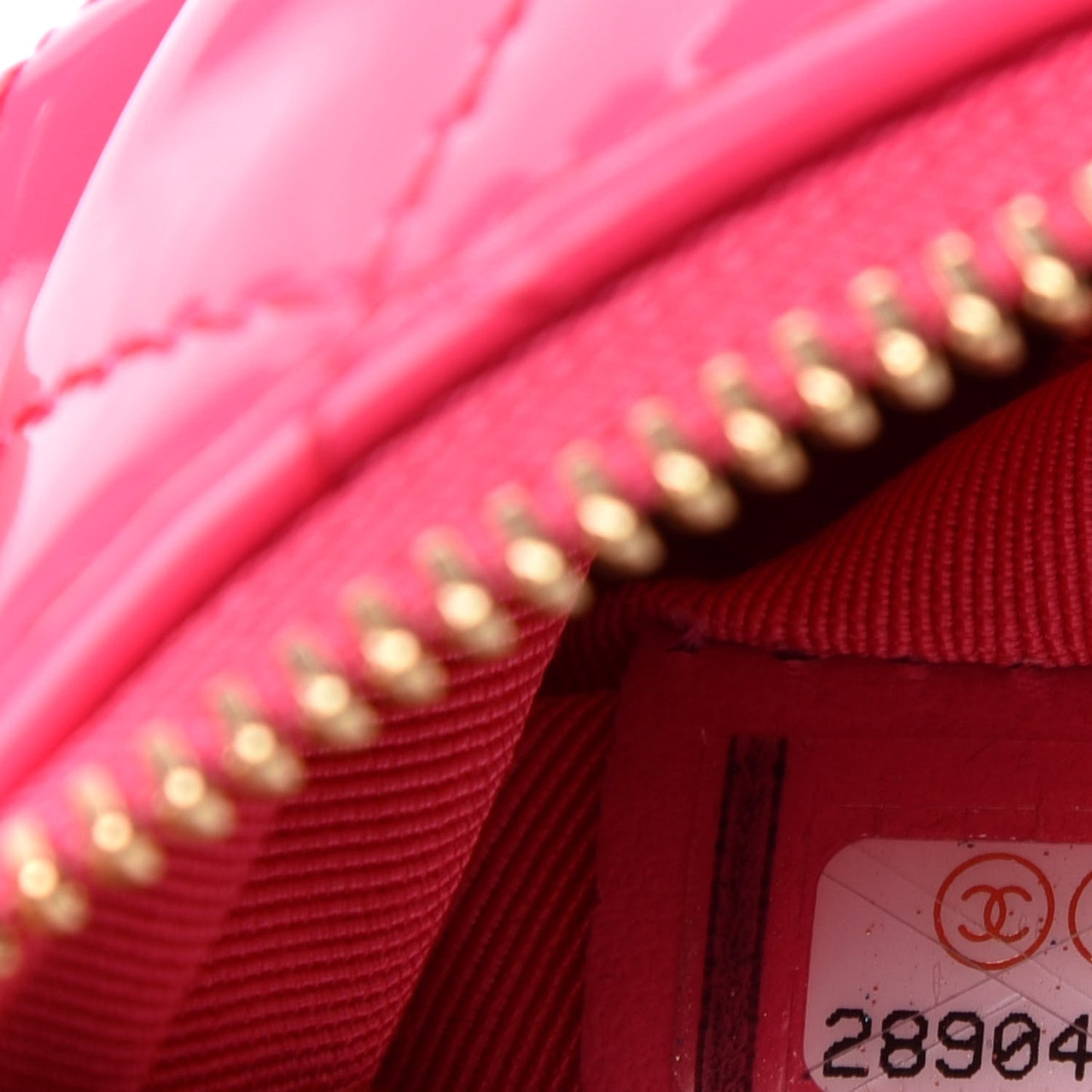 Patent Quilted Small Cosmetic Case Pink