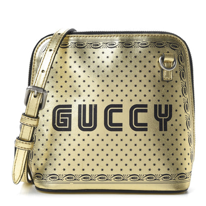 Gucci X SEGA Calfskin GUCCY Stars Mini Dome Shoulder Bag Gold 1 of 11