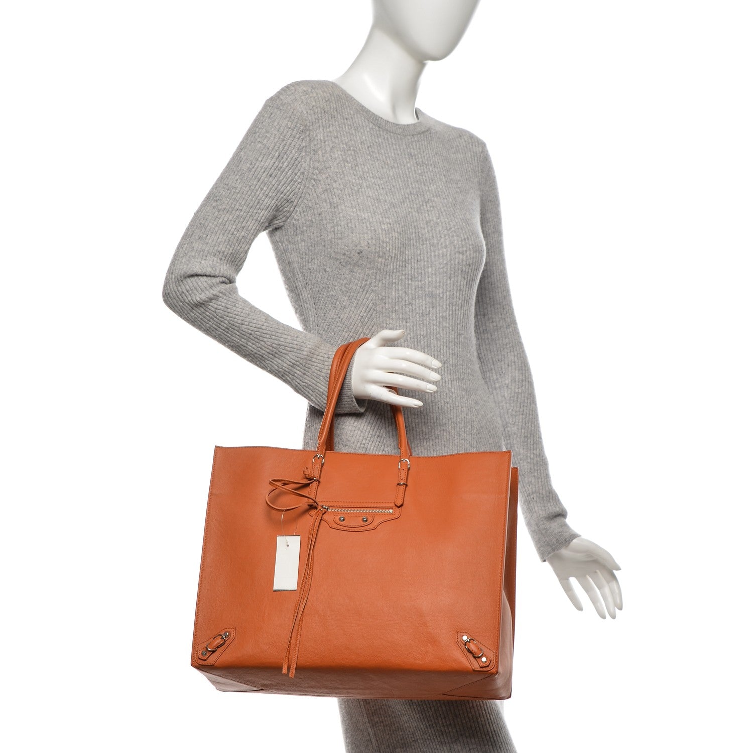 Balenciaga Veau Papier A4 Tote Tangerine 2 of 9