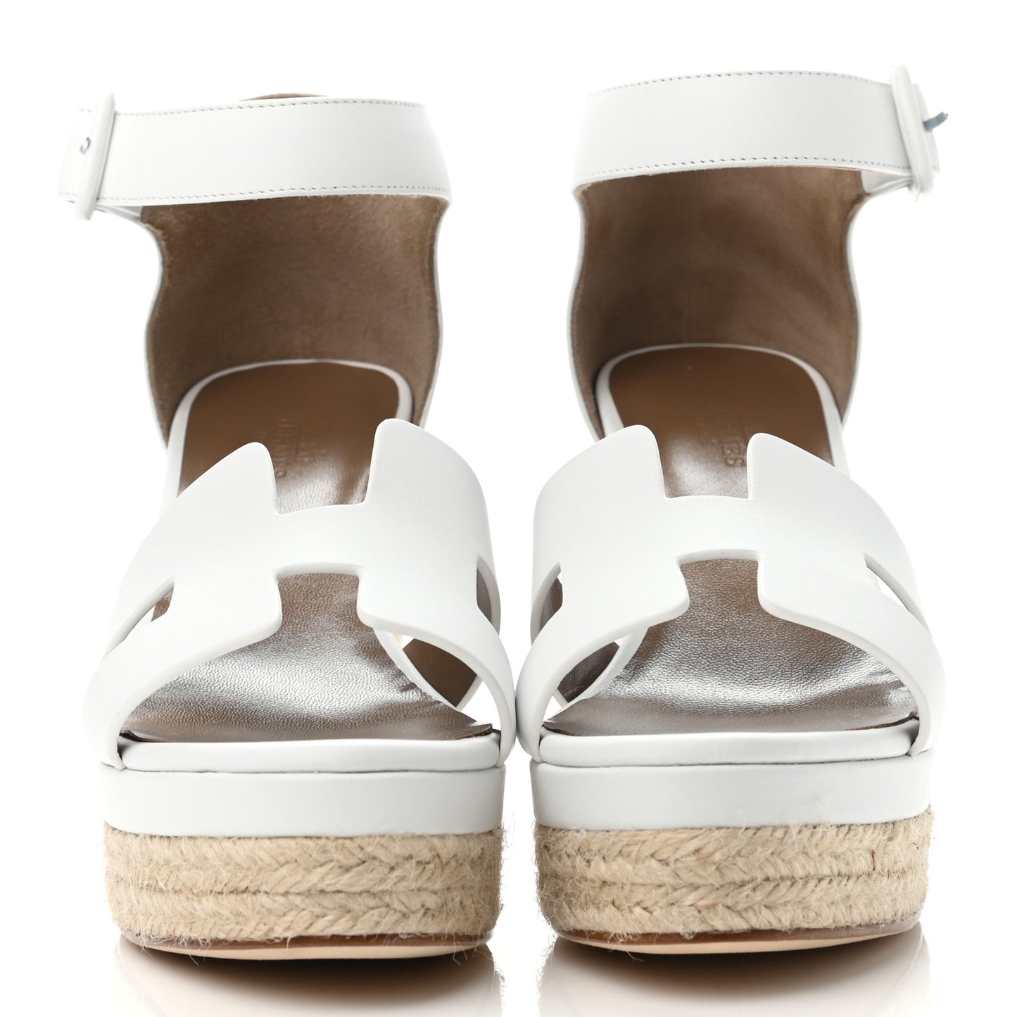 Goatskin Doll 60 Espadrille Wedge Sandals 36 White