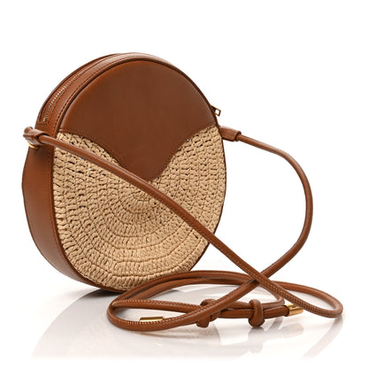 Saint Laurent Raffia Round Camera Bag Beige Naturel 3 of 8