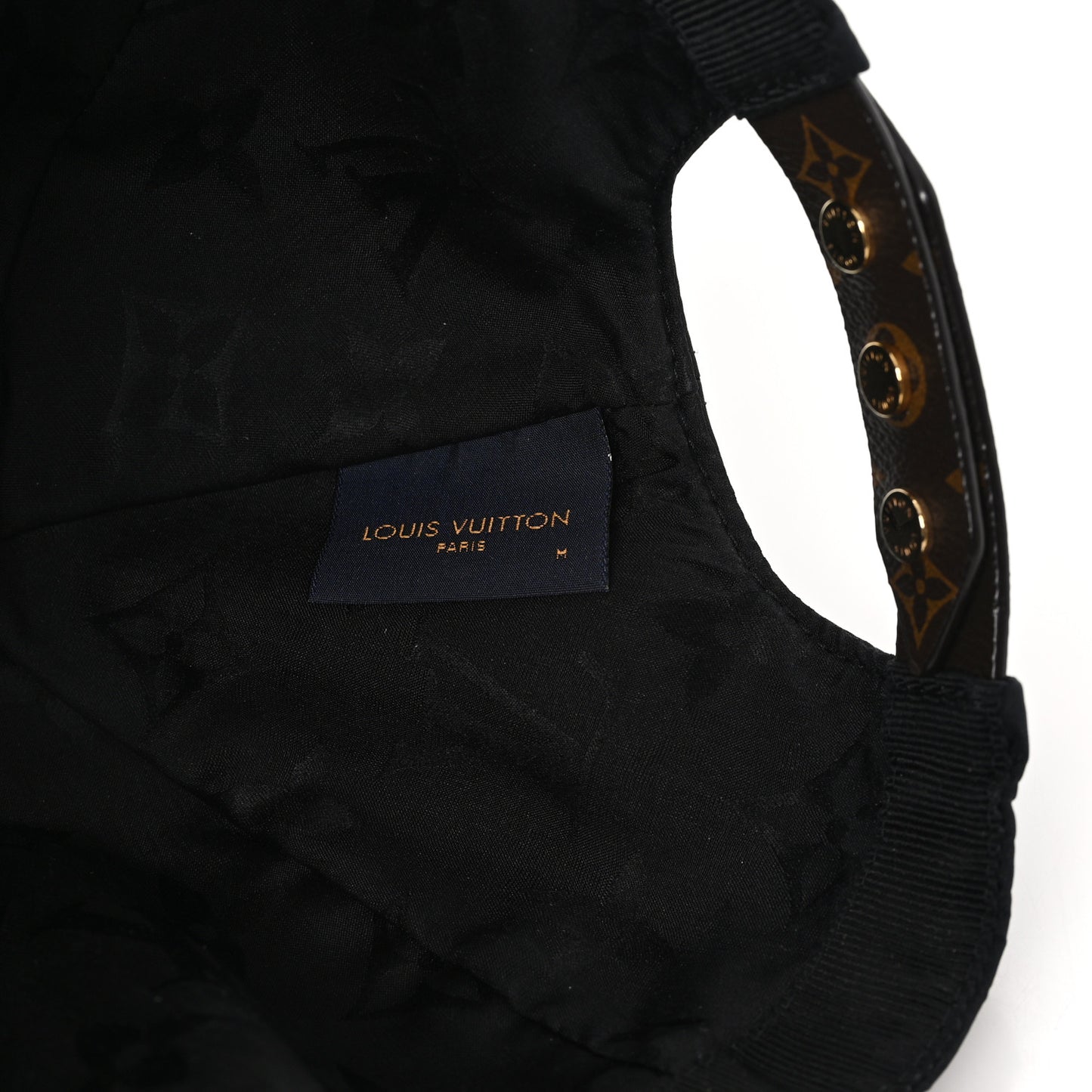 Polyester Silk Monogram LV Get Ready Cap M Black
