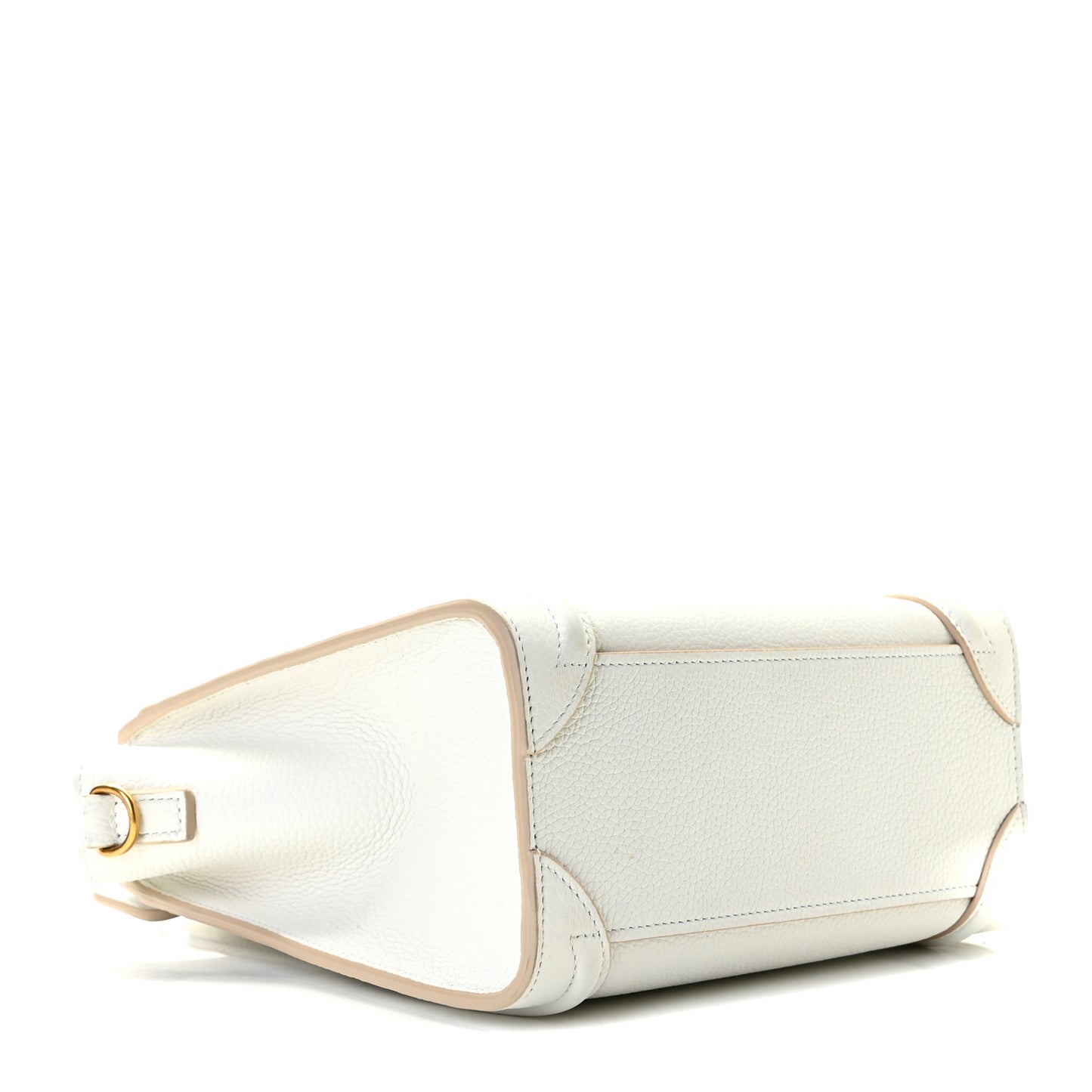 Drummed Calfskin Nano Luggage Optic White