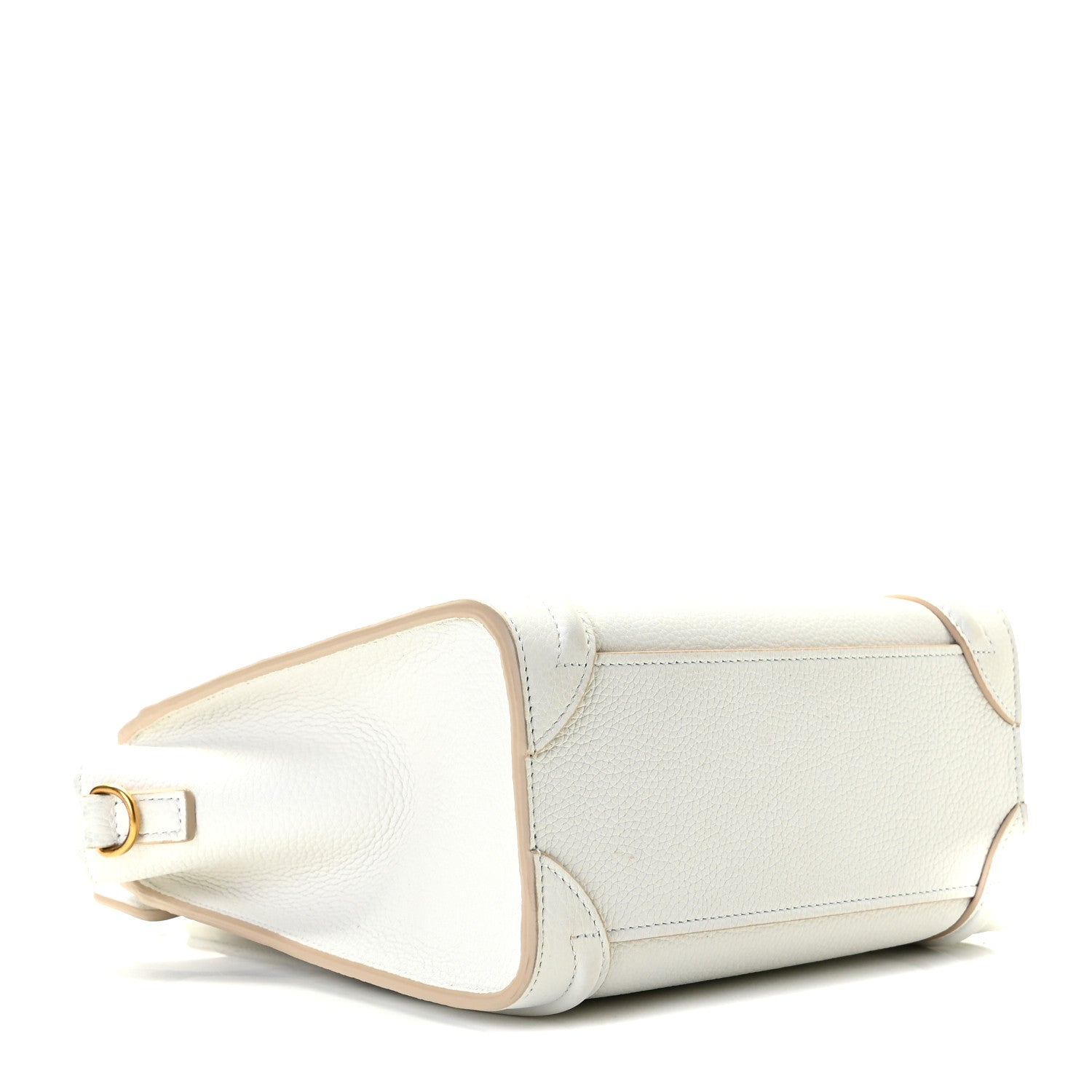 Celine Drummed Calfskin Nano Luggage Optic White 4 of 8