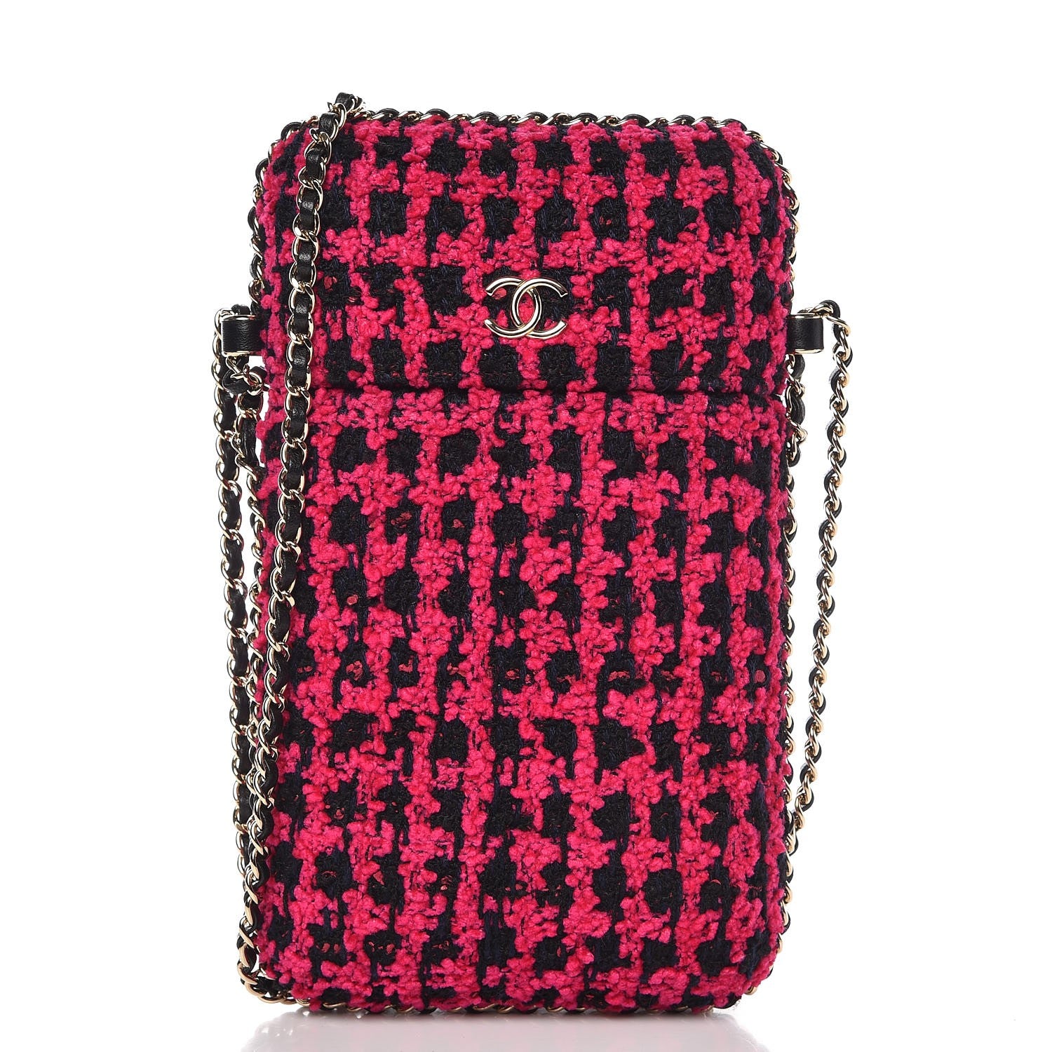 Chanel Tweed Chain Around Phone Holder Pink 1 of 7
