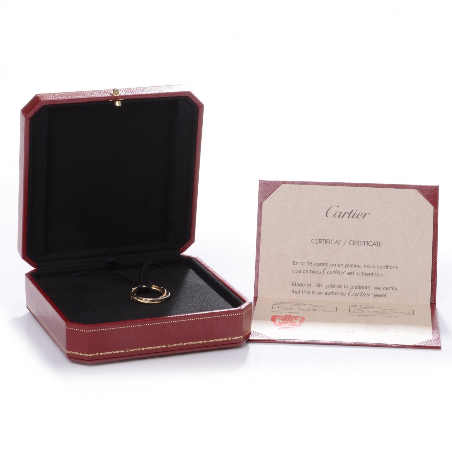 18K Pink Yellow White Gold Diamond Trinity Cord Necklace
