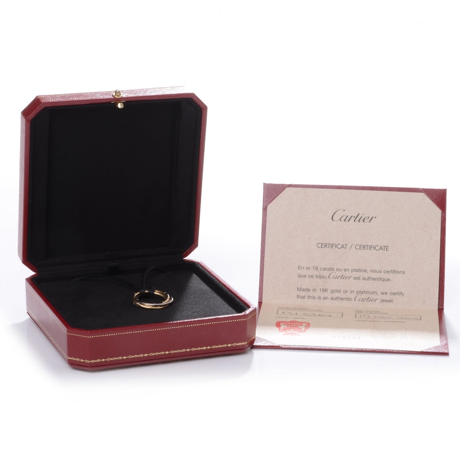 Cartier 18K Pink Yellow White Gold Diamond Trinity Cord Necklace 7 of 7