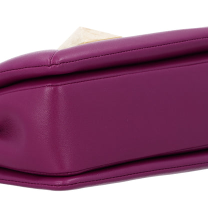 Valentino Garavani Nappa One Stud Chain Clutch Prune 9 of 10