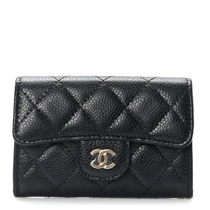Chanel Caviar Quilted Flap Card Holder Wallet Black 1 of 9