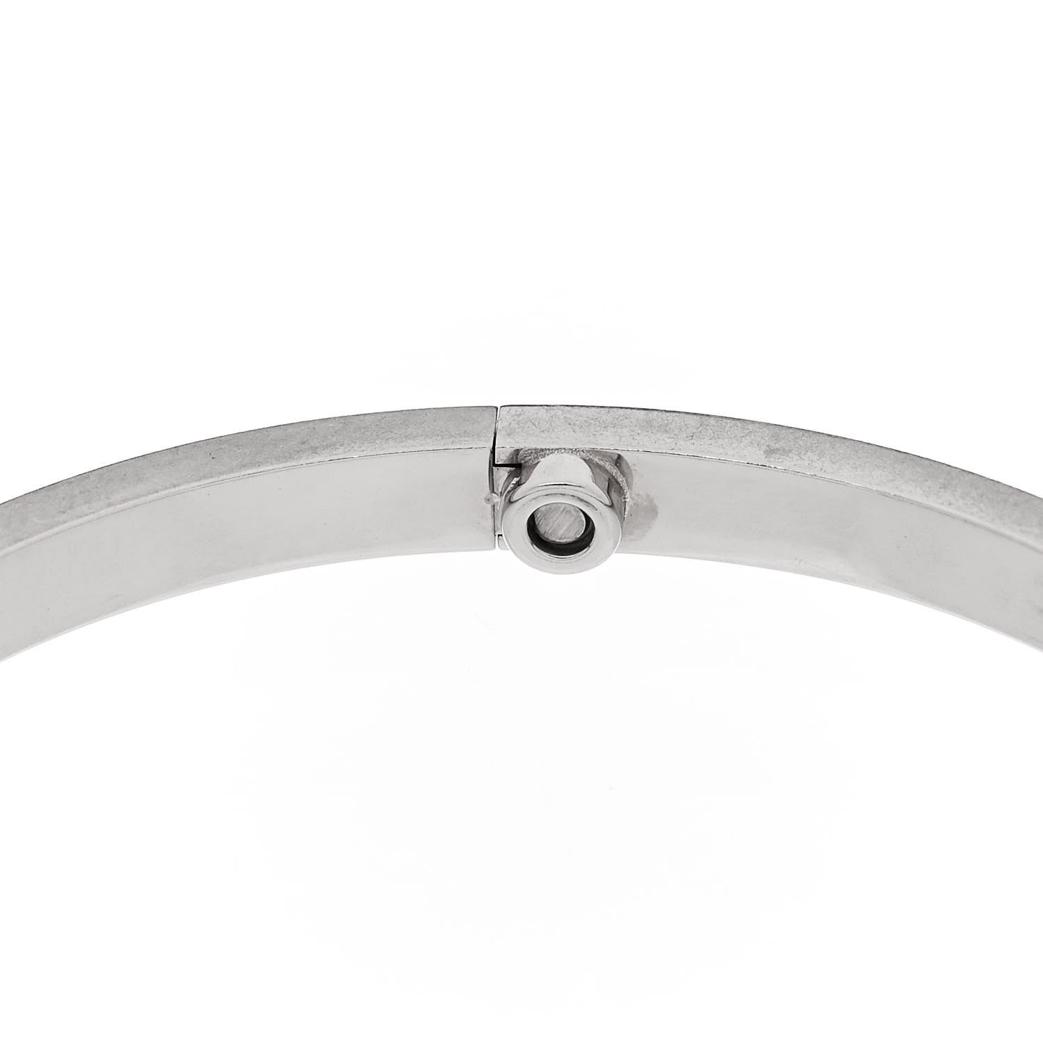 Cartier 18K White Gold Small LOVE Bracelet 17 7 of 8