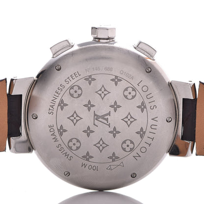 Louis Vuitton Stainless Steel Alligator 44mm Tambour Essential Voyagez Automatic Watch Brown 6 of 10