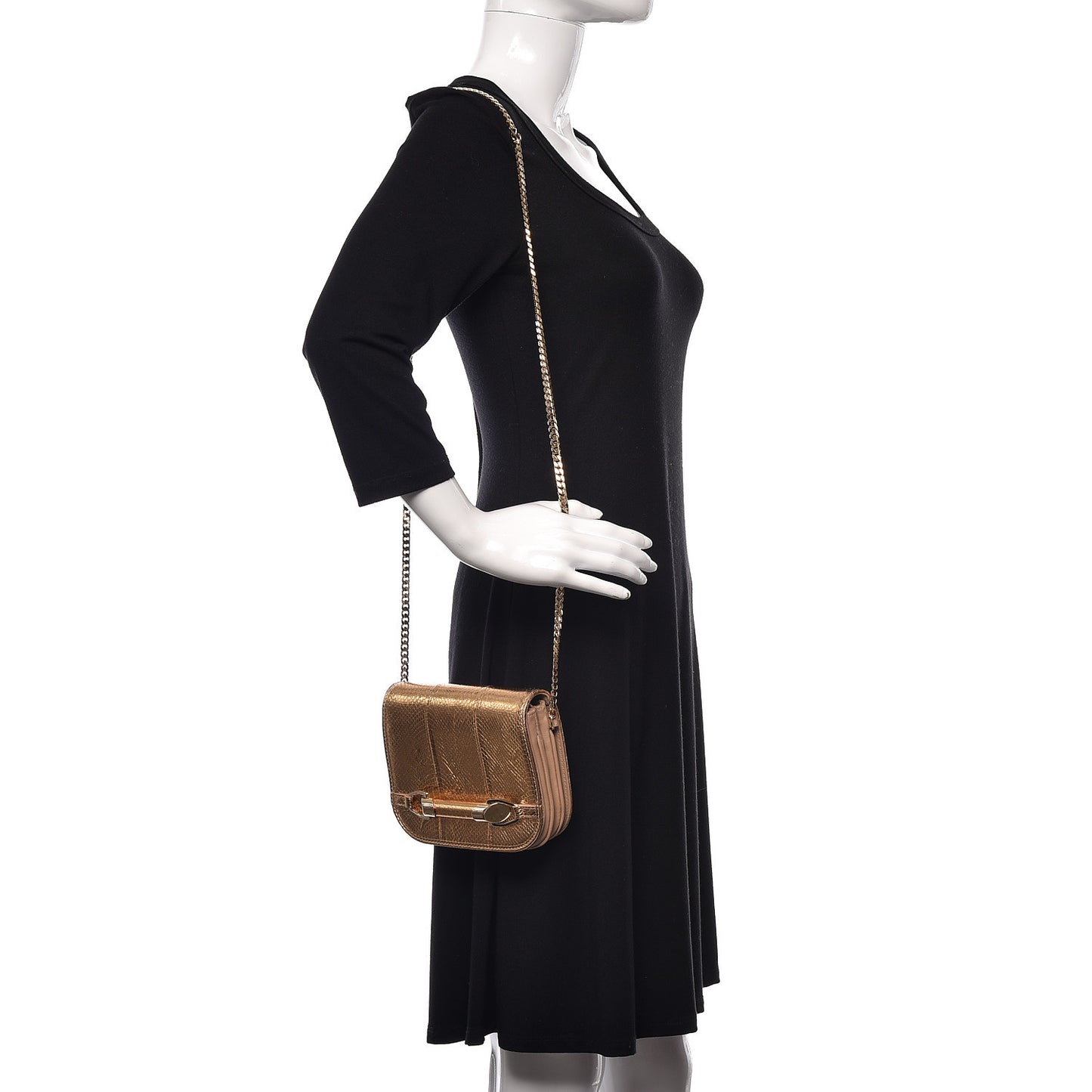 Metallic Elaphe Zadie Crossbody Bag Gold