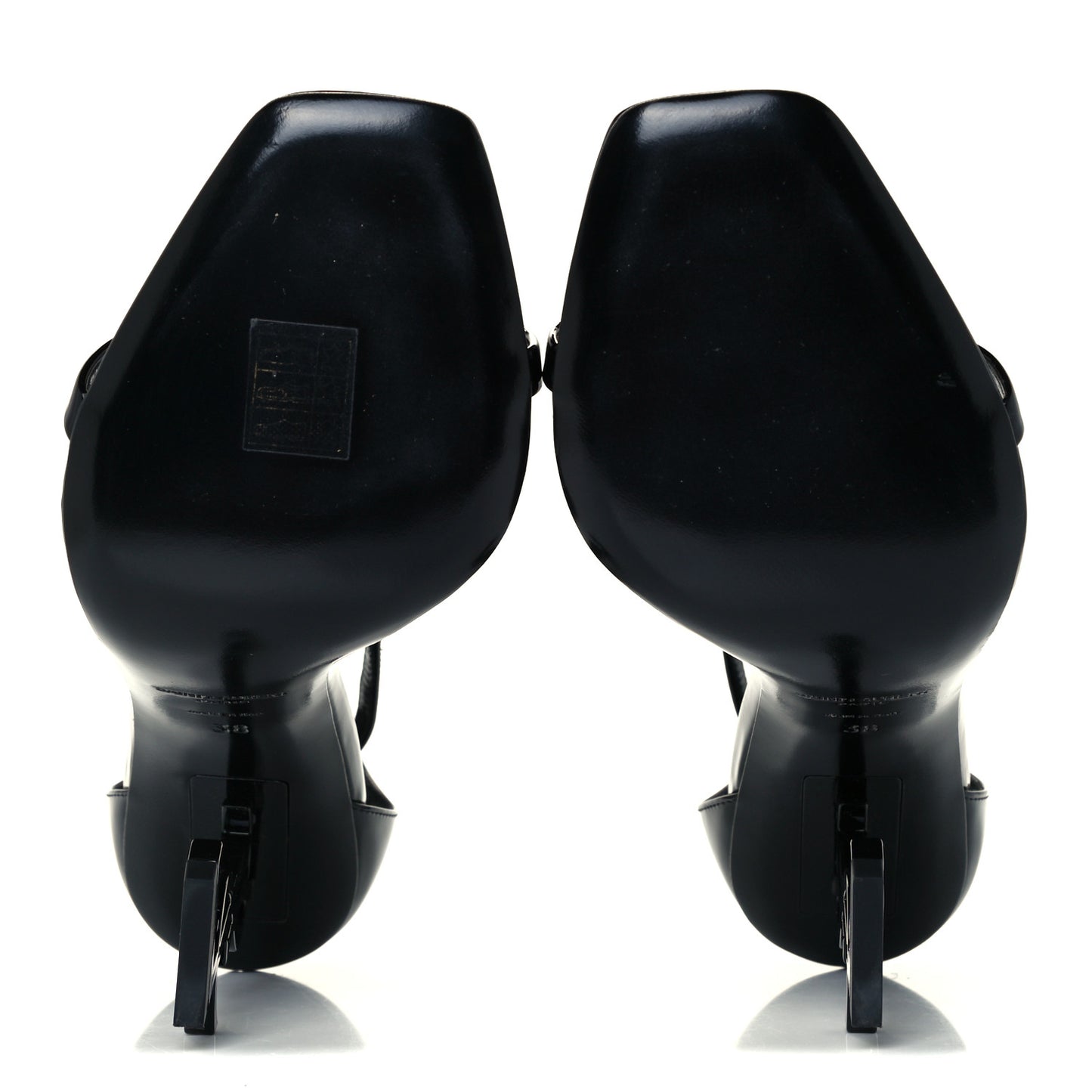 Patent Calfskin Opyum 110 Sandals 38 Black