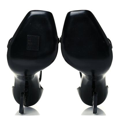 Saint Laurent Patent Calfskin Opyum 110 Sandals 38 Black 7 of 9