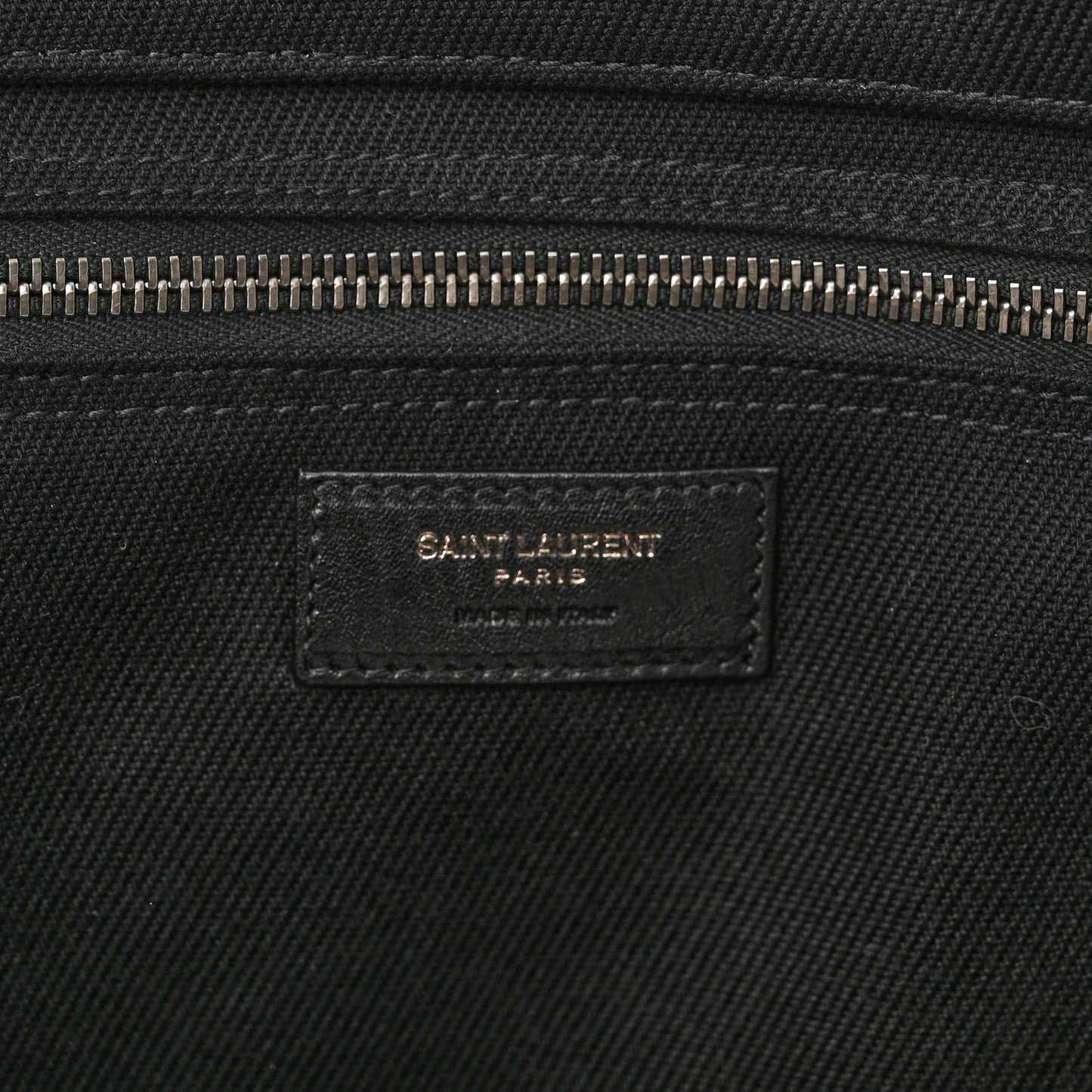 Linen Calfskin Rive Gauche Tote Black