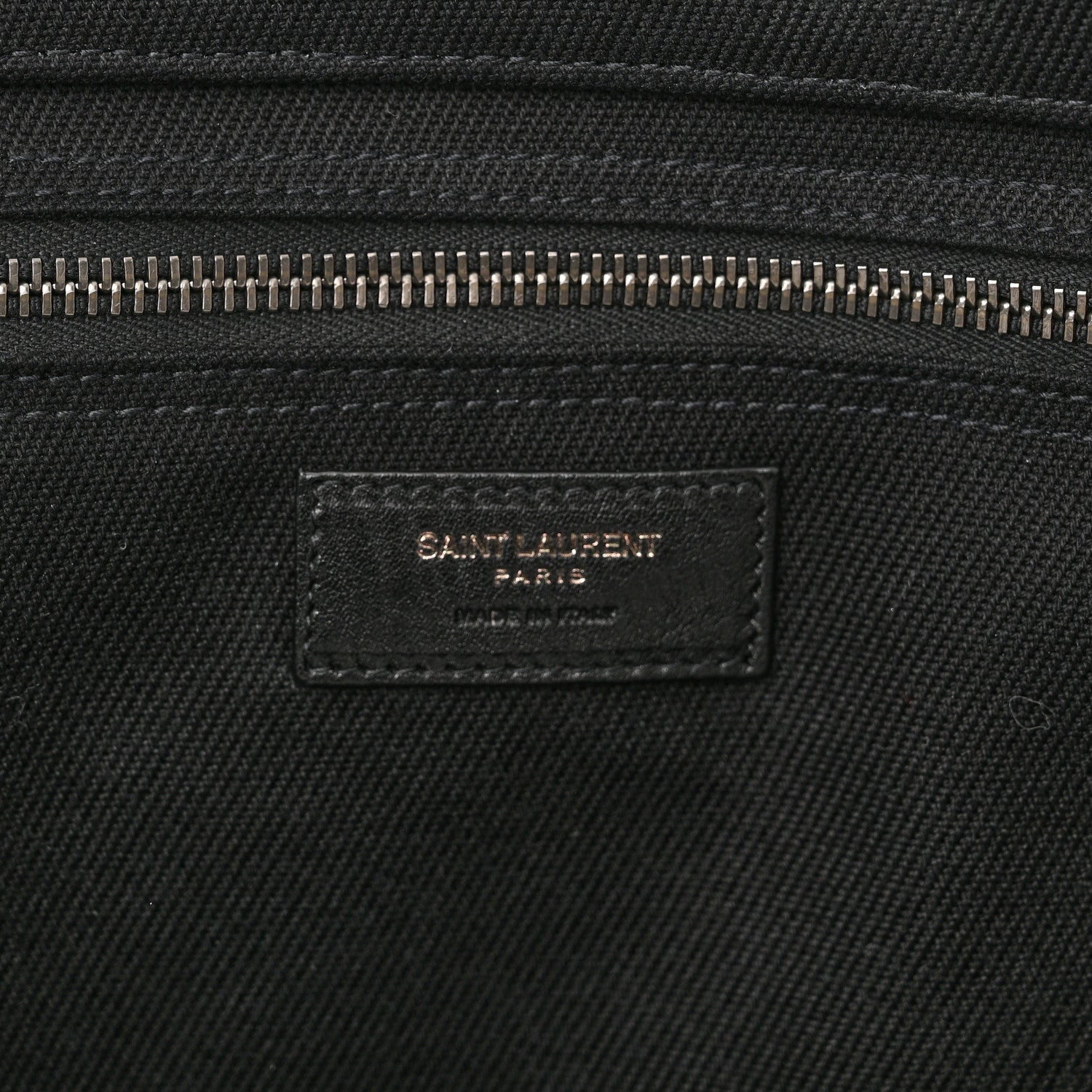 Saint Laurent Linen Calfskin Rive Gauche Tote Black 6 of 11