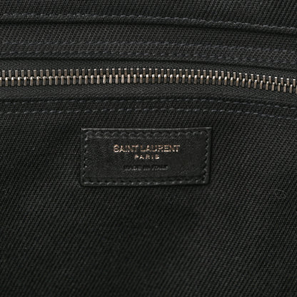 Saint Laurent Linen Calfskin Rive Gauche Tote Black 6 of 11