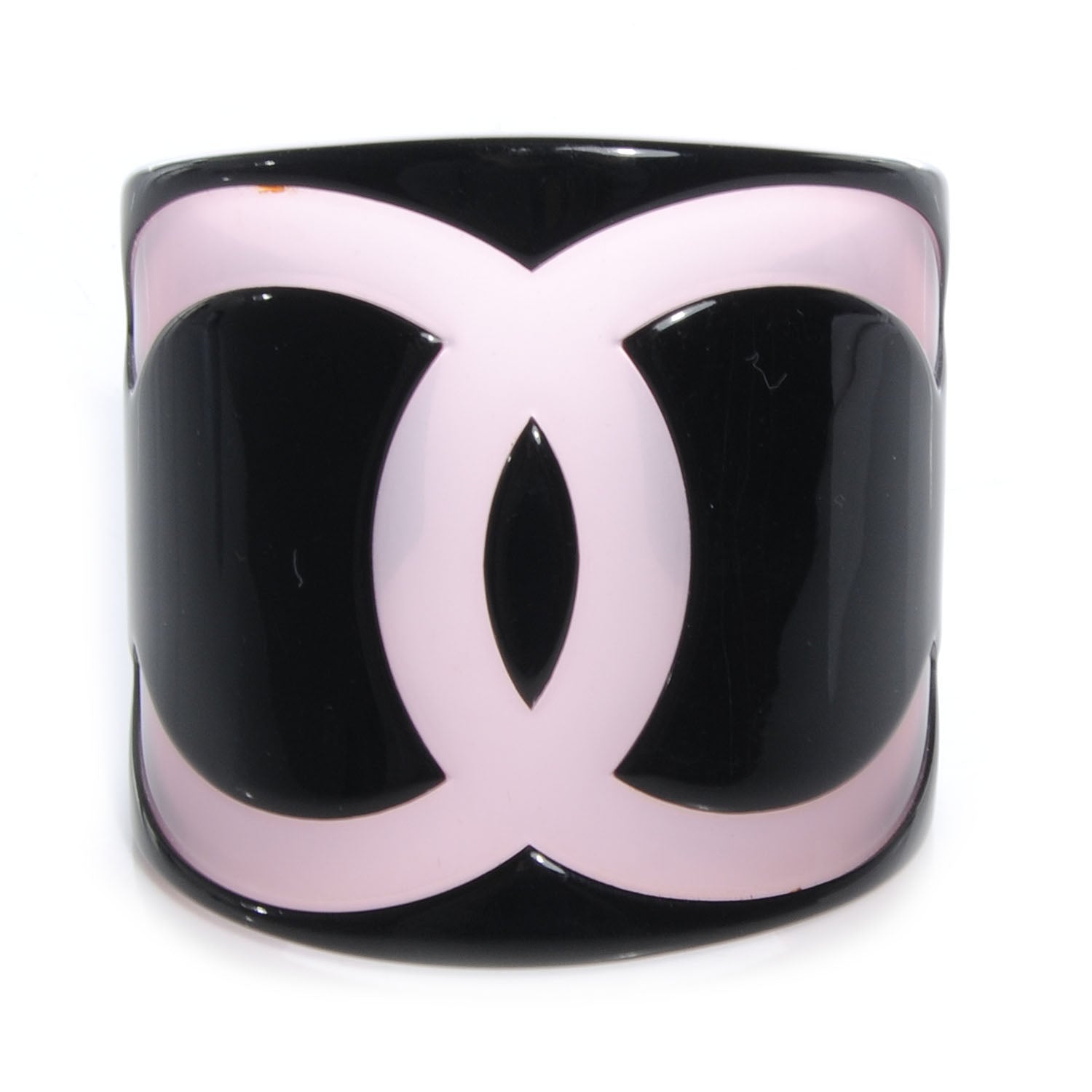Chanel Resin CC Cuff Black Pink 1 of 5