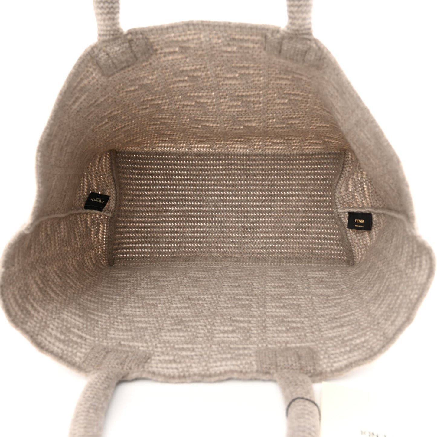 Cashmere Knit FF Large Shopper Tote Tortora