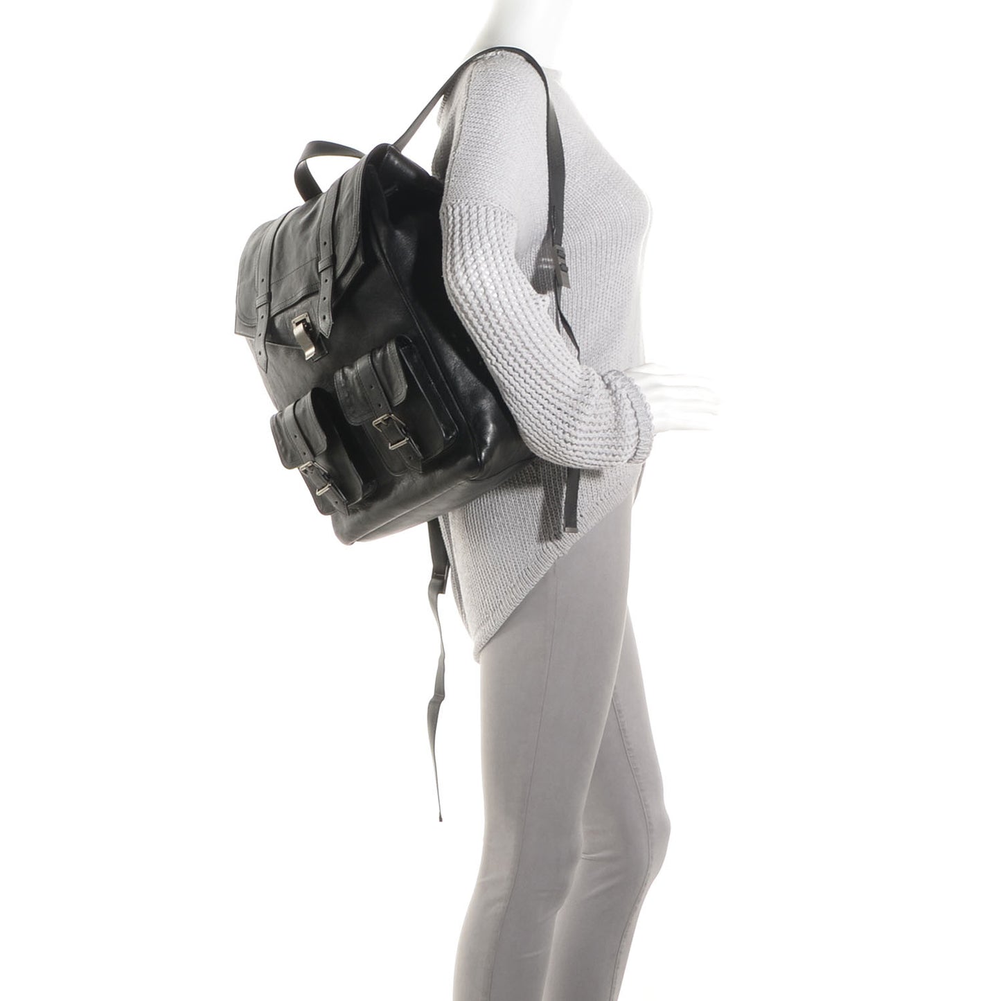 Leather PS1 Backpack Black