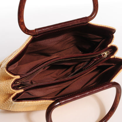 Chanel Woven Straw Raffia Wooden Handles Bag 5 of 7