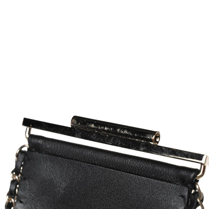 Chanel Lambskin Chain CC Cuff Bracelet Black Gold 7 of 8
