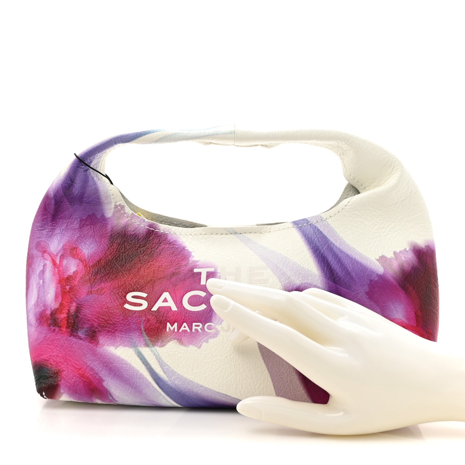 Marc Jacobs Crinkled Calfskin Future Floral Mini The Sack Bag White Multicolor 2 of 12