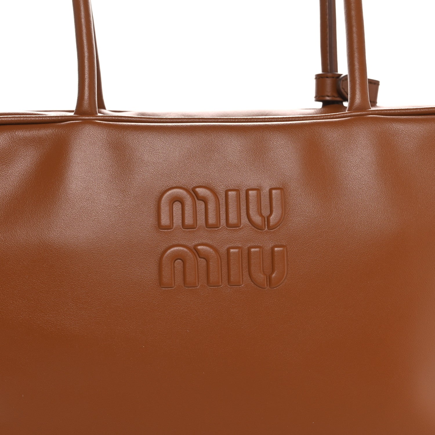 Miu Miu Soft Calf Softy Large Beau Top Handle Bag Cognac 7 of 9