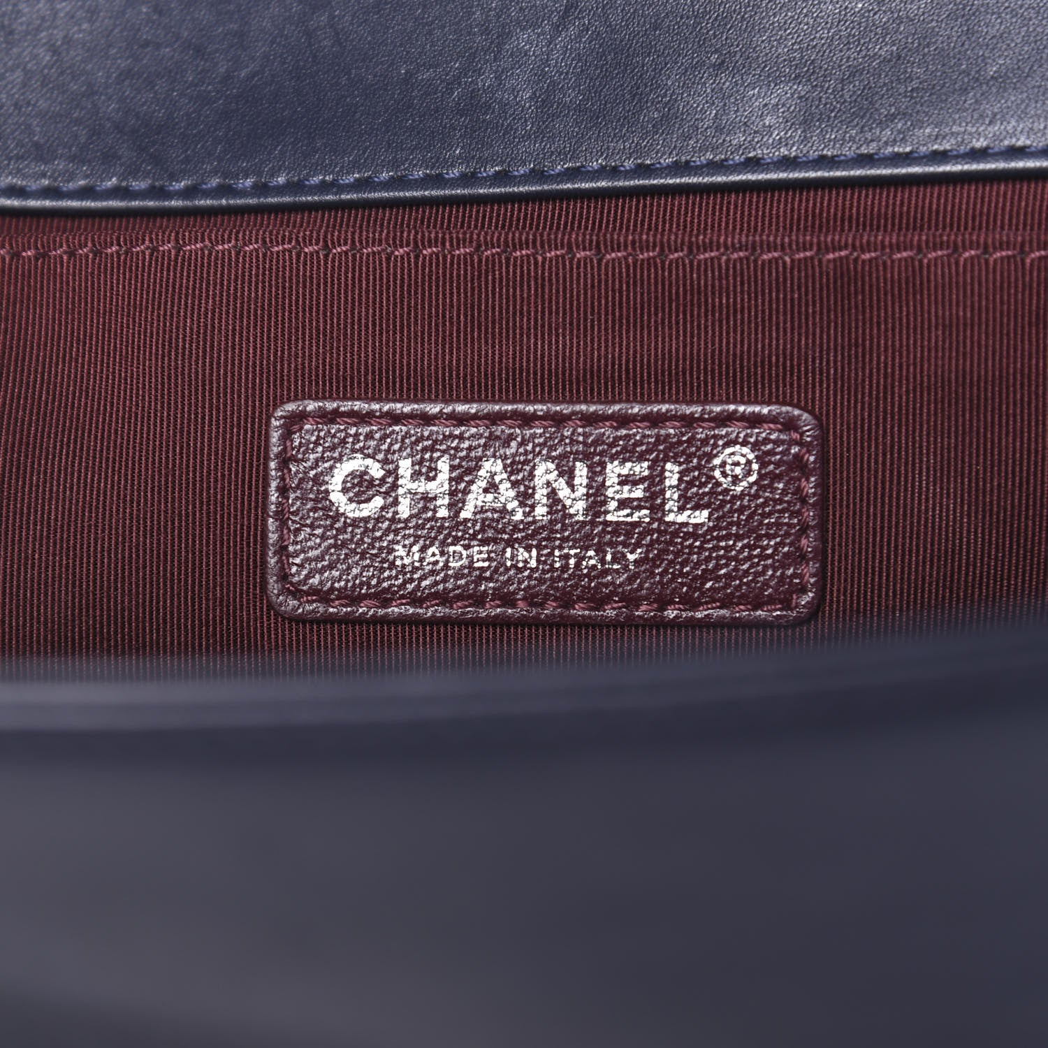Chanel Calfskin Woven Medium Boy Flap Blue Burgundy 7 of 13