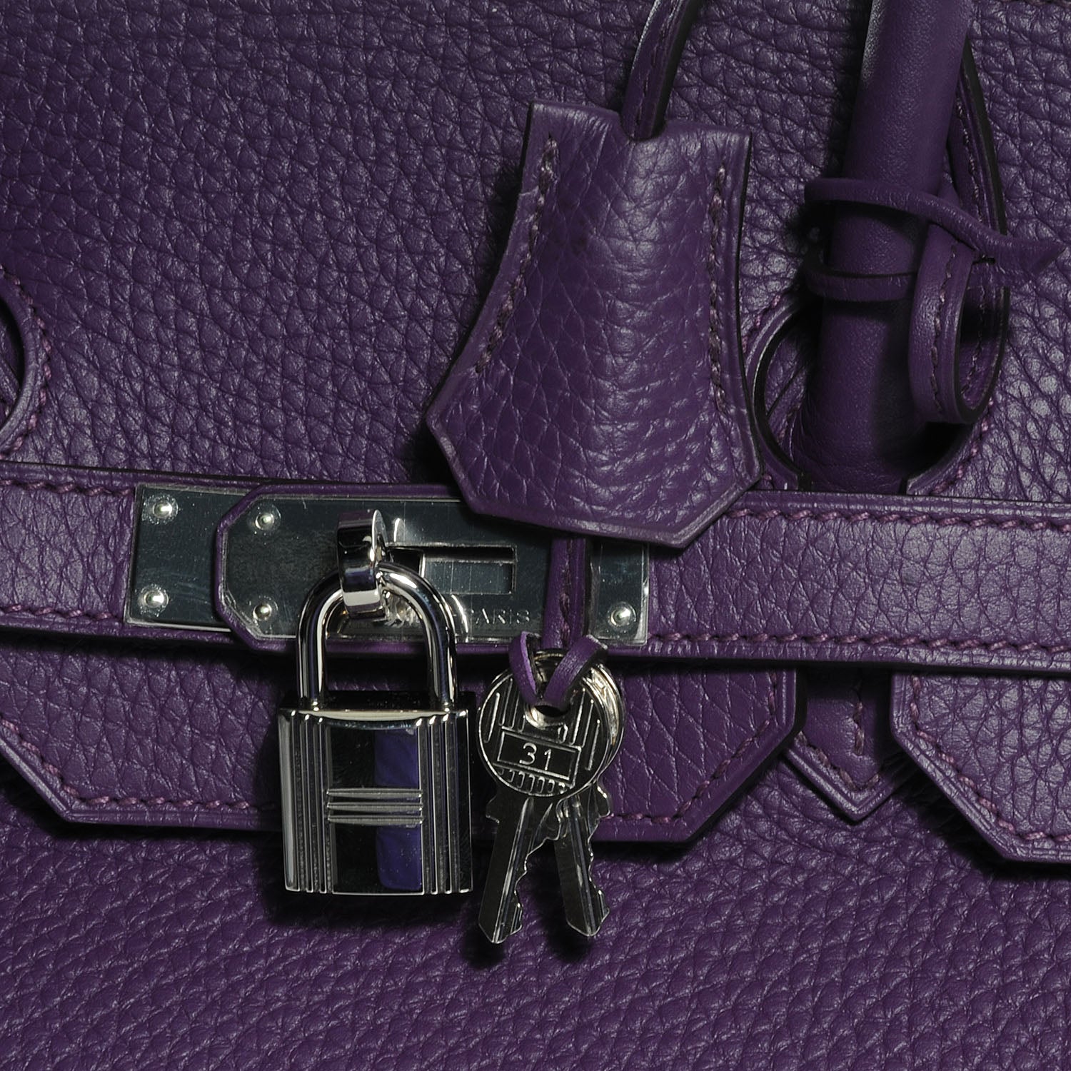 Hermes Taurillon Clemence Birkin 35 Ultraviolet 5 of 10