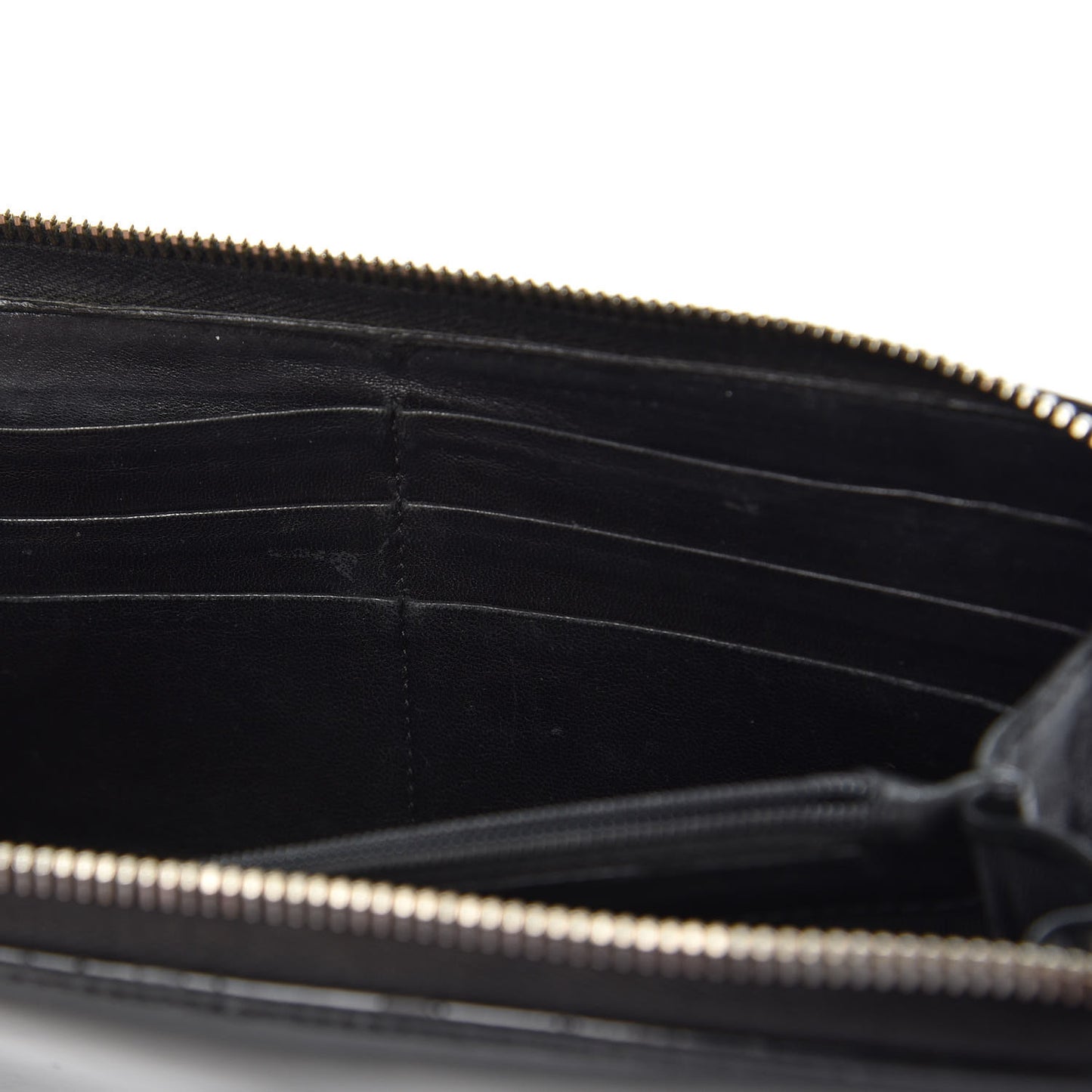 Patent Y Mail Zip Around Wallet Black
