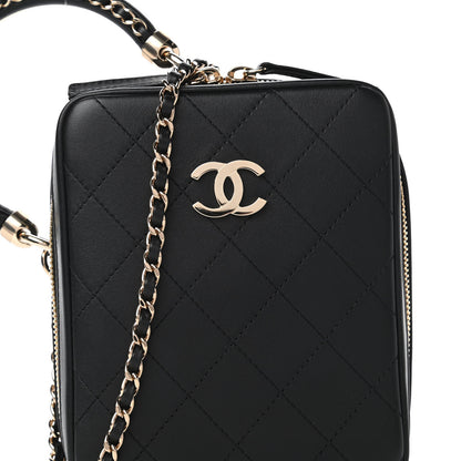 Chanel Calfskin Stitched Cup Of Tea Vanity Case Black 10 of 11