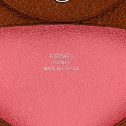Hermes Barenia Faubourg Bastia Verso Coin Purse Fauve Rose D'ete 6 of 9