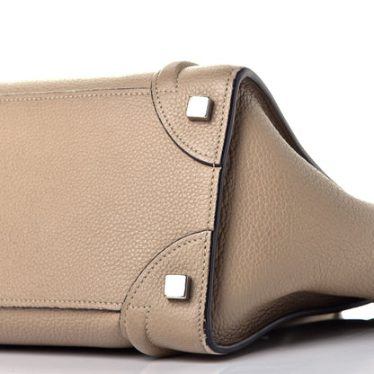 Celine Drummed Calfskin Micro Luggage Dune 8 of 9