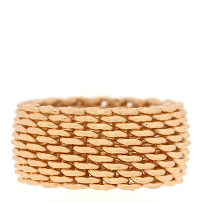 Tiffany 18K Yellow Gold Wide Somerset Mesh Ring 50 5.5 1 of 4