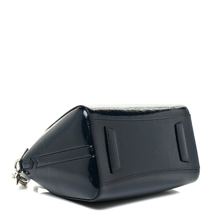 Givenchy Crinkled Patent Deerskin Small Antigona Deep Blue 3 of 19