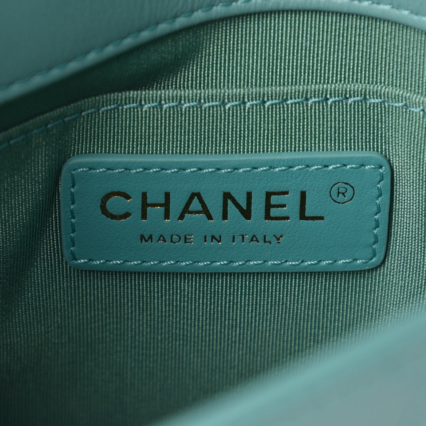 Calfskin Stitched Small Covered CC Flap Bag Green