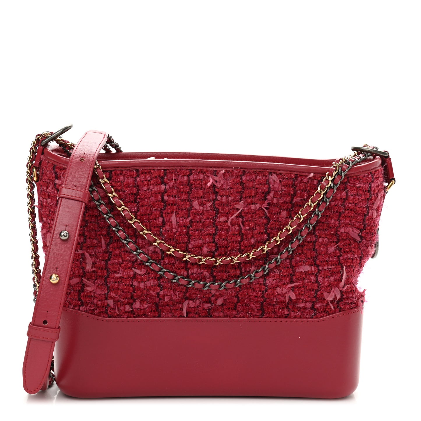 Tweed Calfskin Medium Gabrielle Hobo Pink