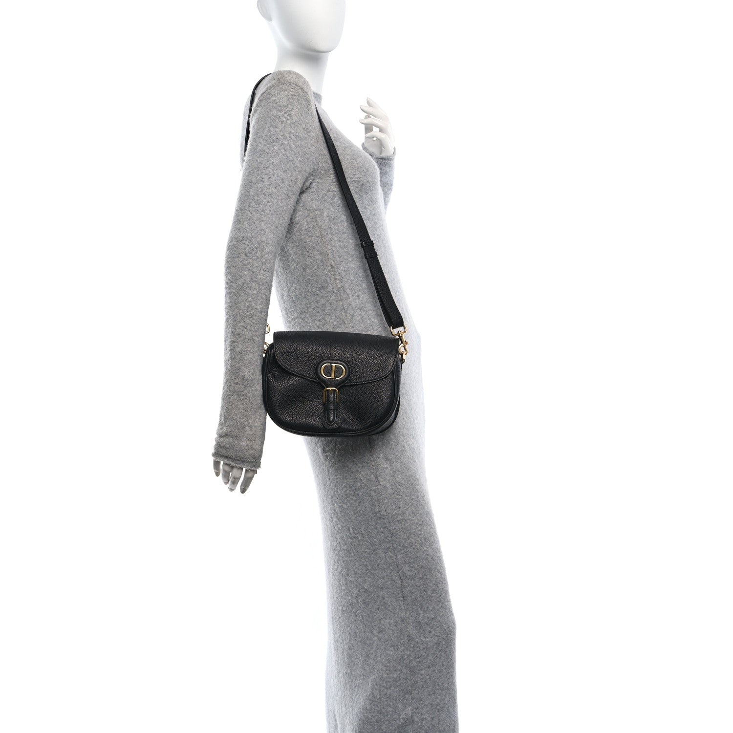 Christian Dior Grained Calfskin Medium Bobby Flap Black 2 of 9
