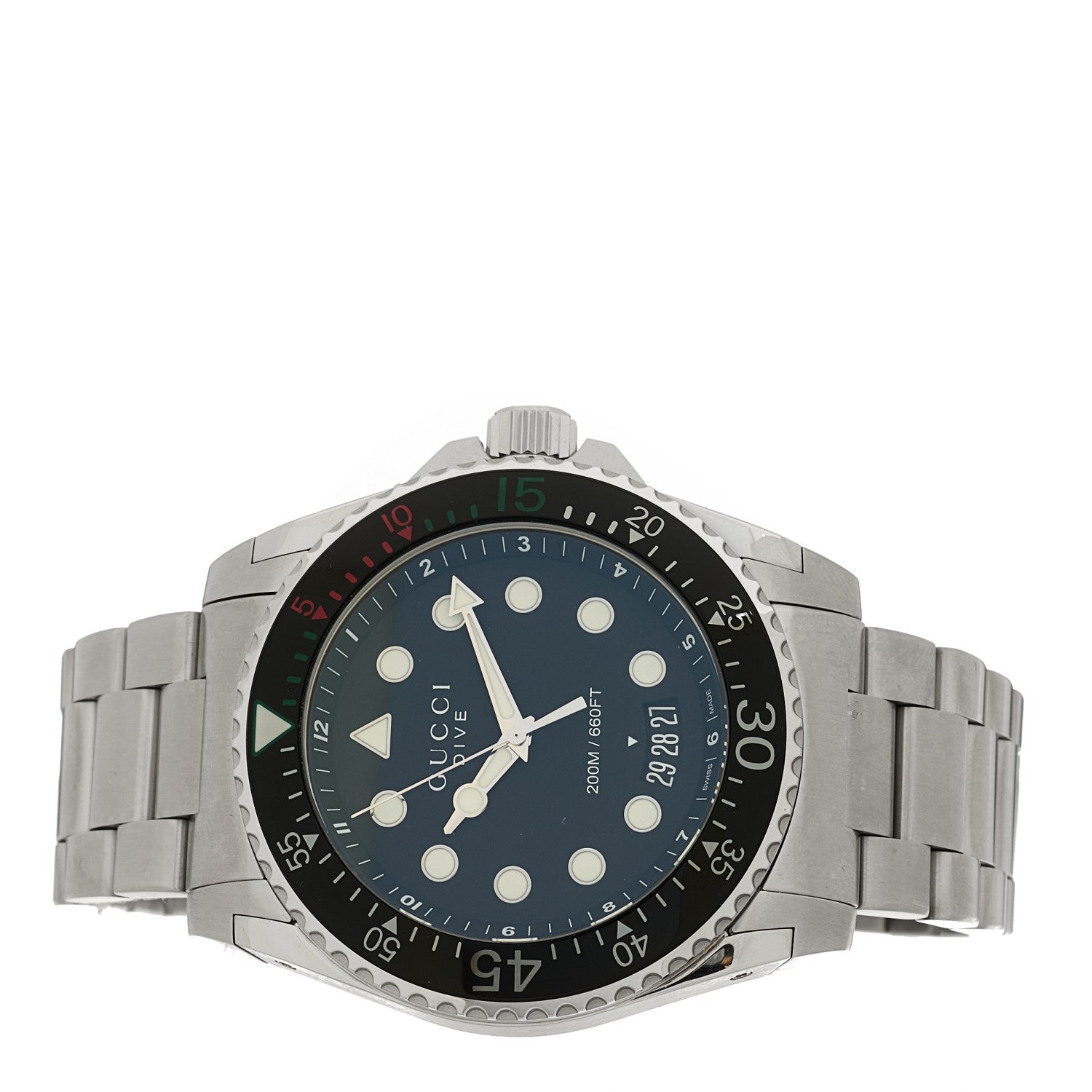 Gucci Stainless Steel 45mm Dive Quartz Watch Black 2 of 4