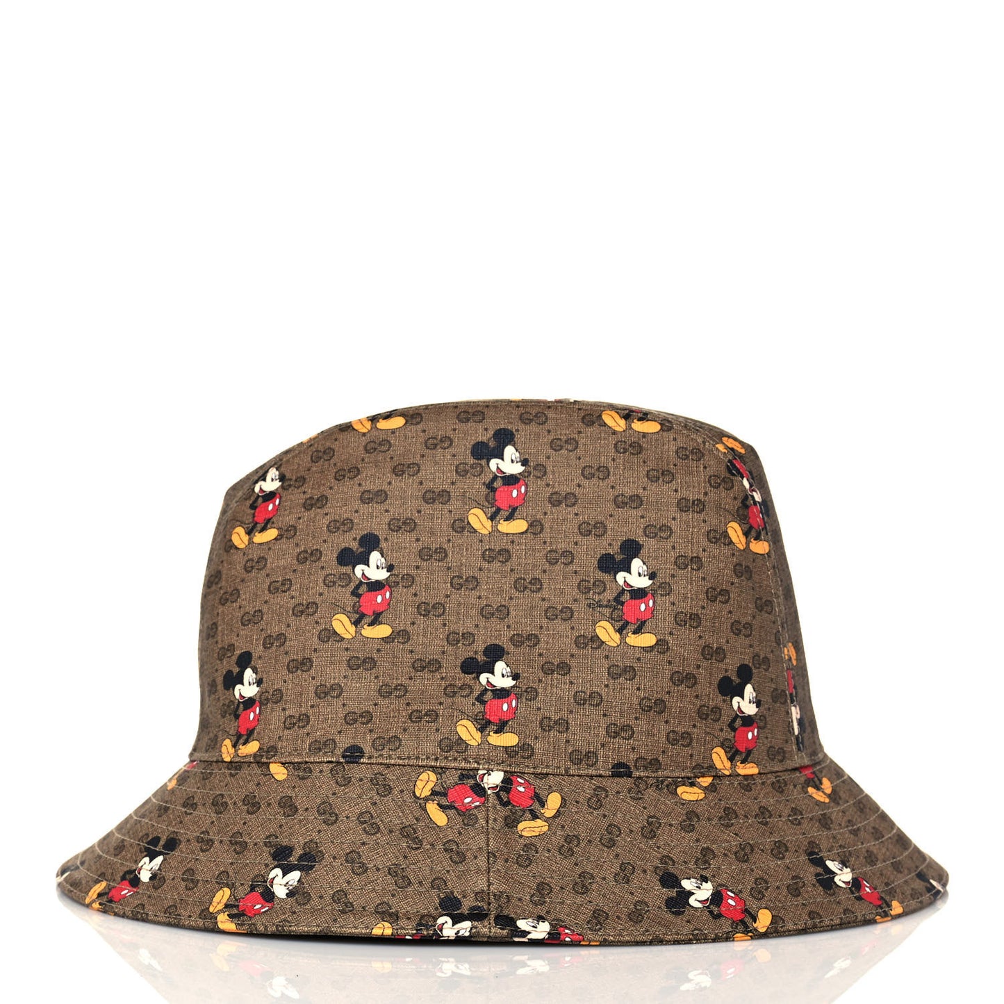X DISNEY Mini Vintage GG Supreme Monogram Mickey Mouse Trent Bucket Hat M Beige Ebony Yellow