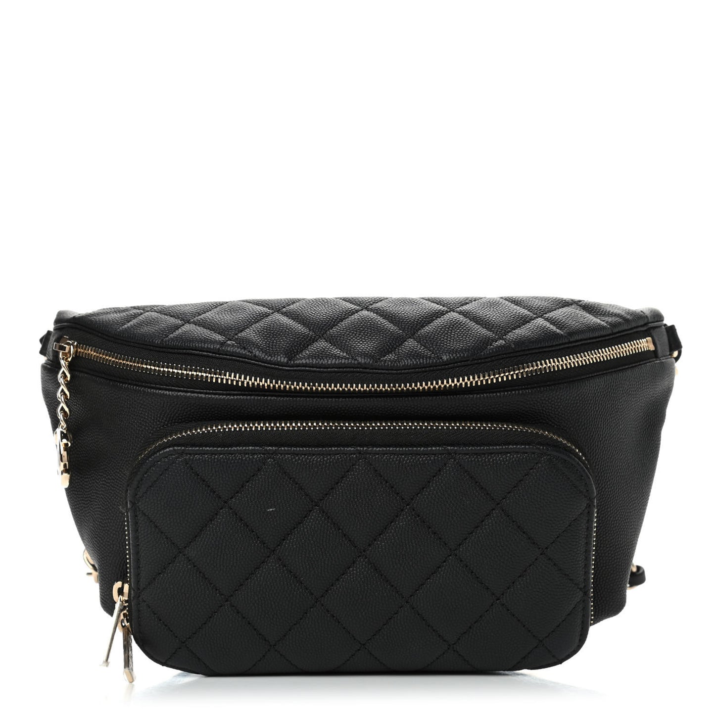 Caviar Quilted Business Affinity Waist Belt Bag Black