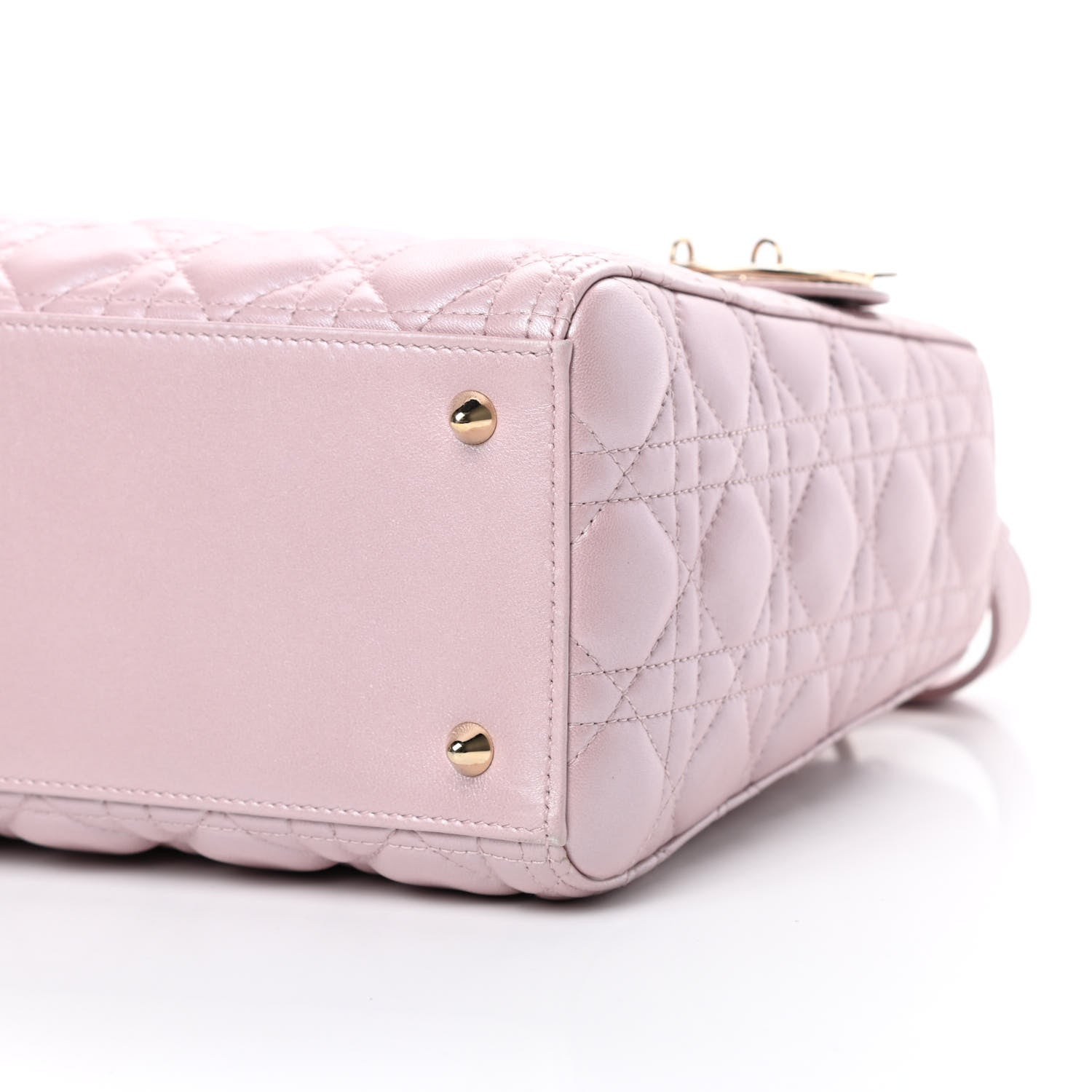 Christian Dior Pearly Lambskin Cannage Medium Lady Dior Lotus 10 of 10