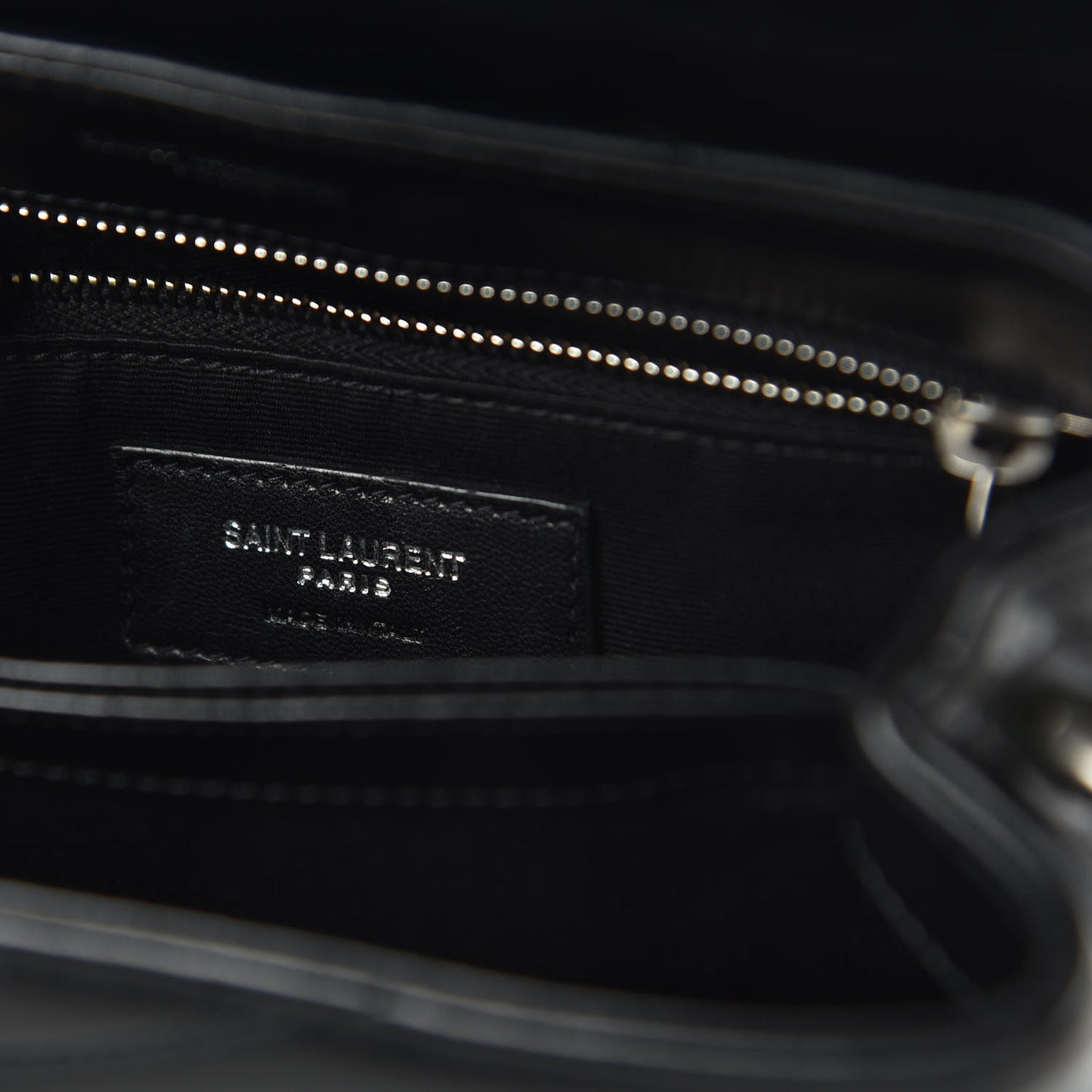 Calfskin Y Quilted Monogram Toy Loulou Crossbody Bag Black