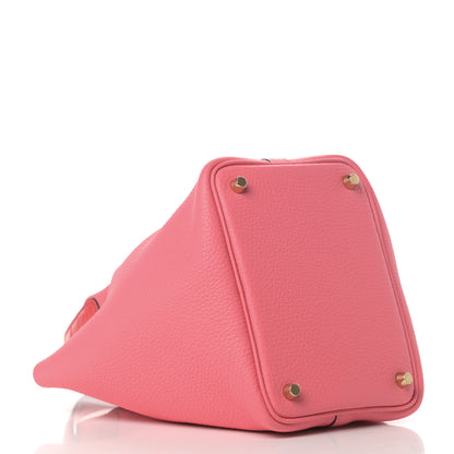 Hermes Taurillon Clemence Matte Alligator Picotin Lock Touch 18 PM Rose Azalee 4 of 11