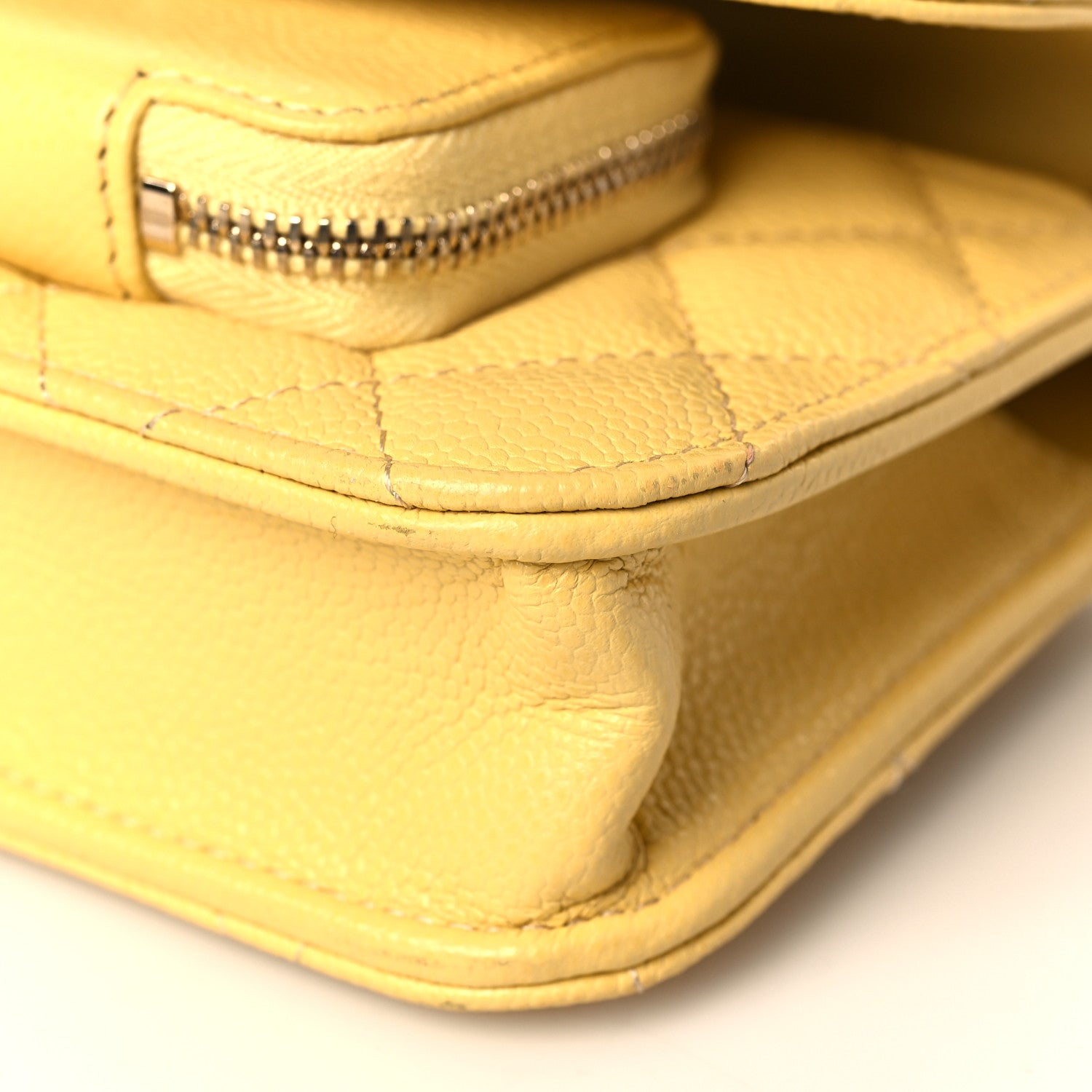 Chanel Caviar Quilted Business Affinity Clutch With Chain Flap Yellow 10 of 11